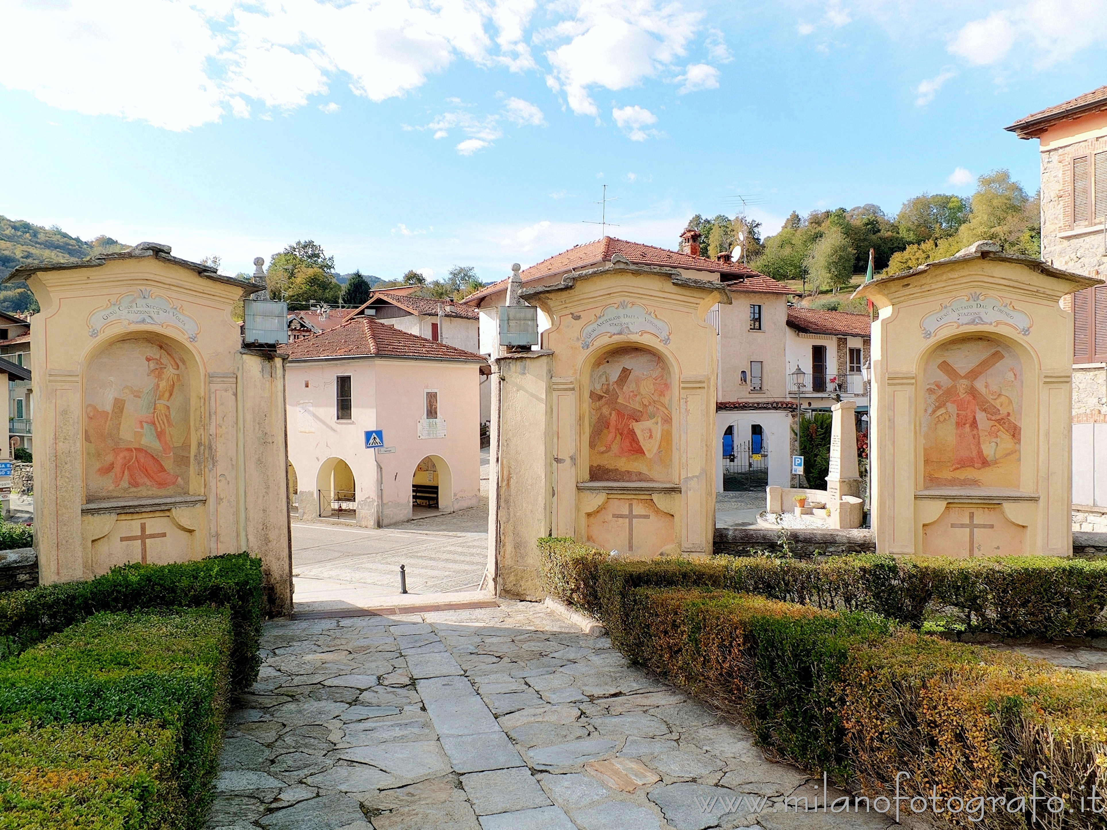 Brovello-Carpugnino (Verbano-Cusio-Ossola, Italy) - Stations V, VI, VII of the via crucis located around the Church of San Donato